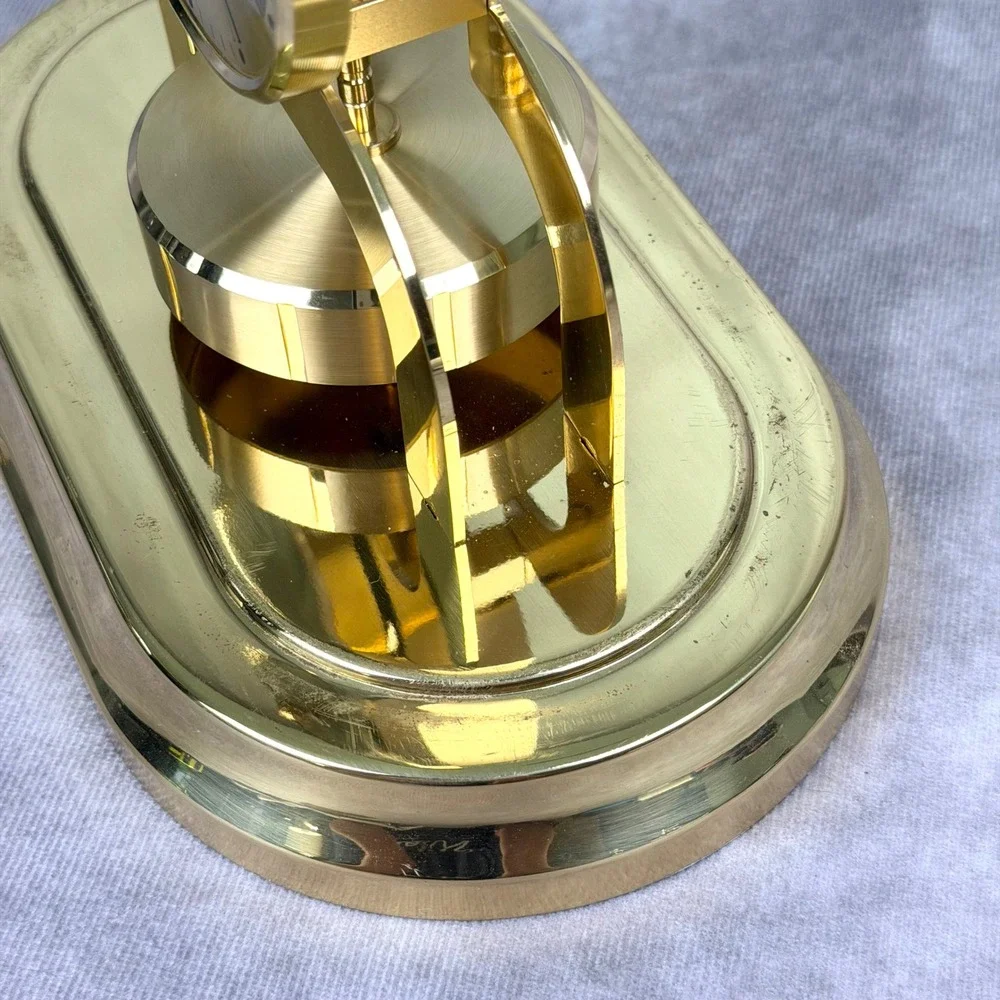 Vintage Haller Anniversary Clock Quartz Torsion Pendulum Brass Glass Dome  PARTS